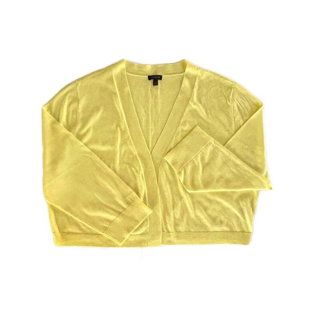 Talbots Women's Yellow Classic Dress Shrug Knit Bolero Sweater Jacket Size XL - Picture 5 of 7